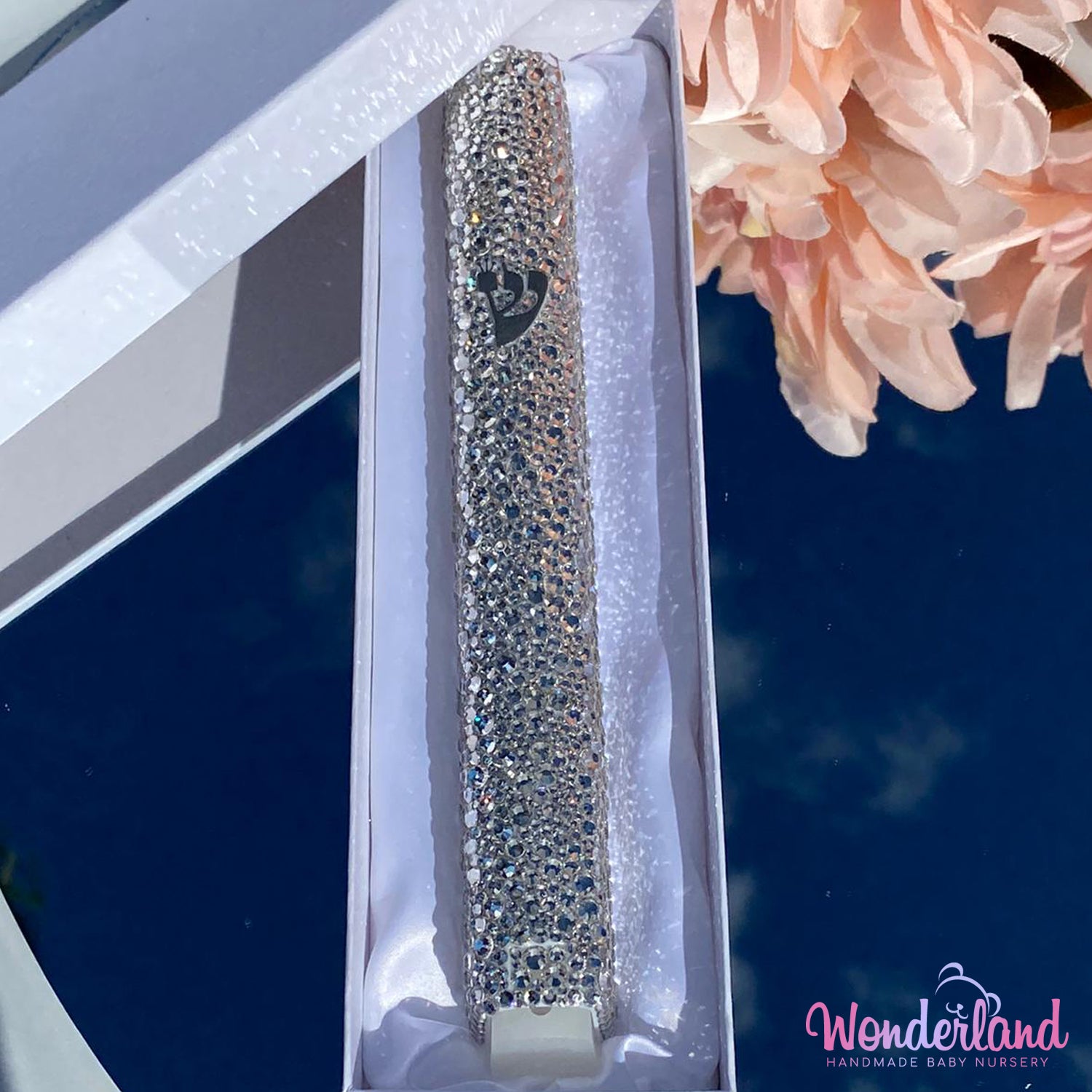 Mixed Small & Big Rhinestones Mezuzah 7 Mixed Colors